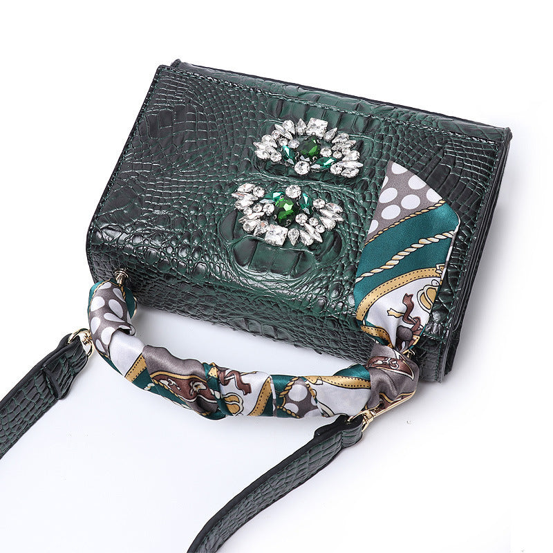 Women's Autumn And Winter Fashion One-shoulder Diagonal Diamond hand Bag
