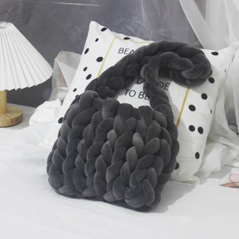 Hand-woven Super Coarse Wool Material Bag