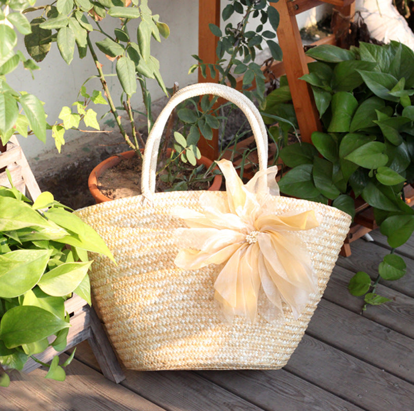 Fashionable Natural Wheat Straw Woven Shoulder Bag