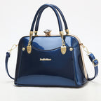 New Popular Bright Leather Steel Frame Fashion Handbag