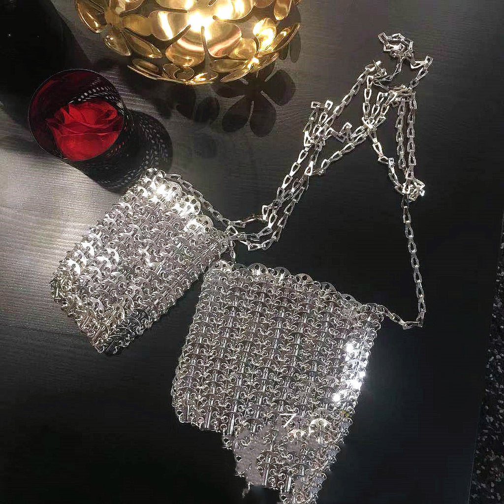 Women's Metal Sequin Chain Shoulder Messenger Bag
