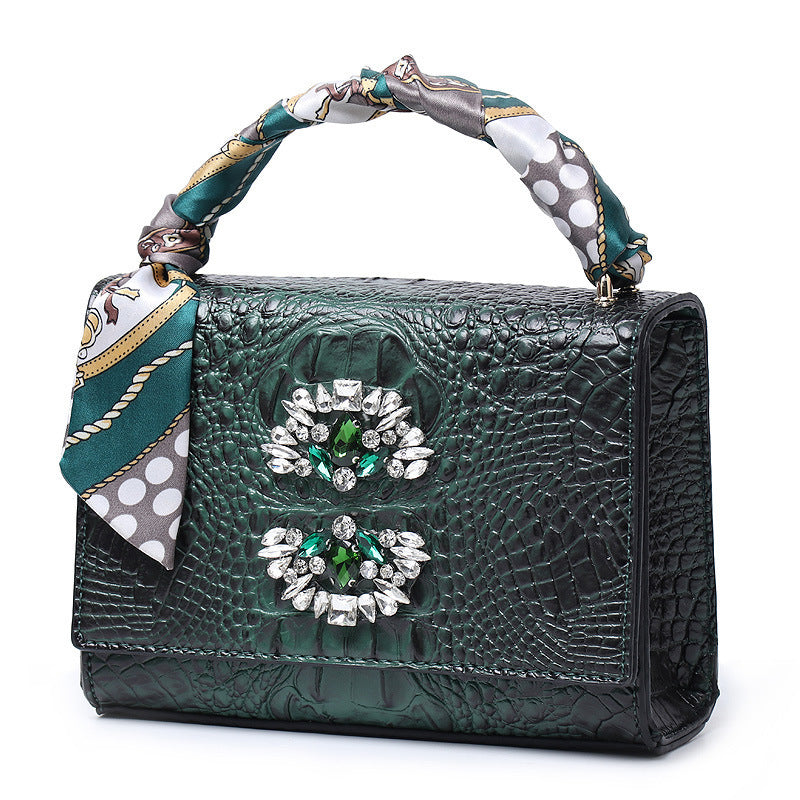 Women's Autumn And Winter Fashion One-shoulder Diagonal Diamond hand Bag