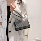 Chain Crossbody Bag Women Handbag Glitter Crystals Plain Daily Silver Black Shoulder Bag