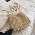 Women's Large Capacity Hand-held One-shoulder Woven Straw Bag