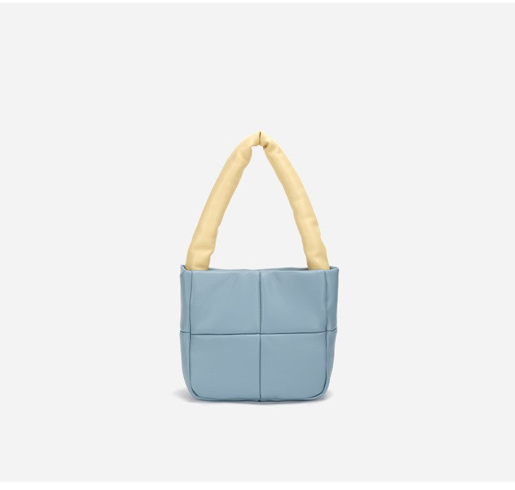 Small Cute Down shoulder bag Soft Leather Rhomboid