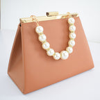 European And American Pearl Chain handBag Sheepskin Pattern