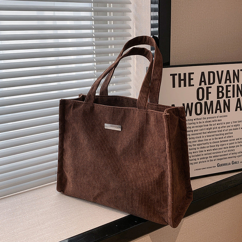 Simple And Fashionable Corduroy shoulder bag