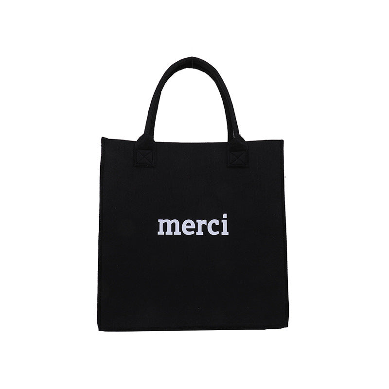 Felt One Shoulder Women's Retro Fashion Simple shopping bag