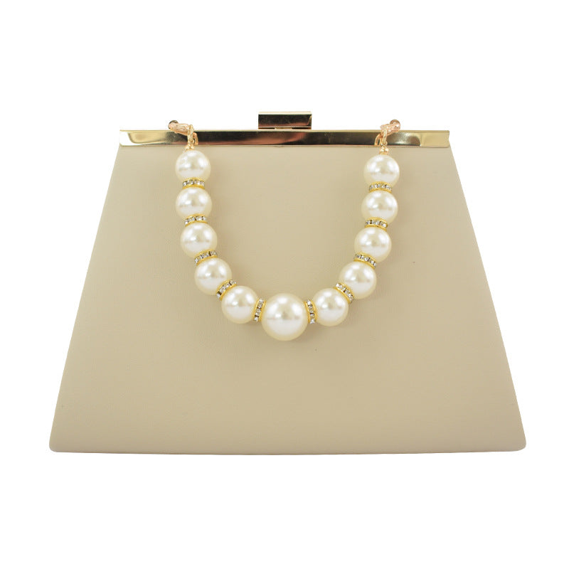 European And American Pearl Chain handBag Sheepskin Pattern