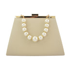 European And American Pearl Chain handBag Sheepskin Pattern