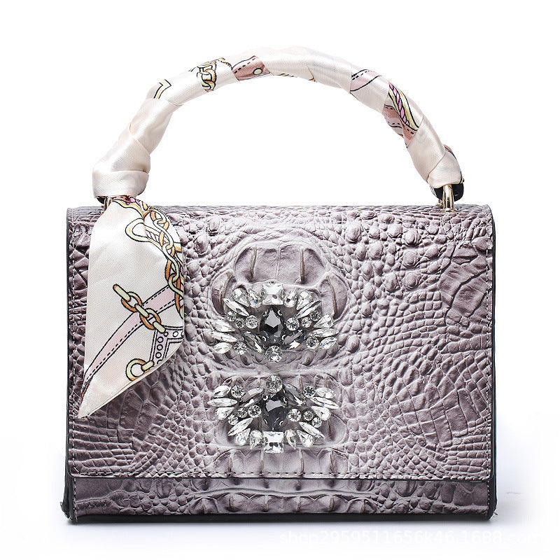 Women's Autumn And Winter Fashion One-shoulder Diagonal Diamond hand Bag