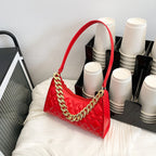 Women's New Fashionable Patent Leather Rhombus Shoulder Bag