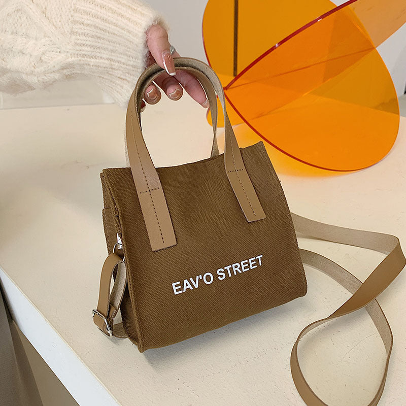 Simple Solid Color Handbag Casual Versatile One Shoulder Crossbody