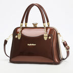 New Popular Bright Leather Steel Frame Fashion Handbag