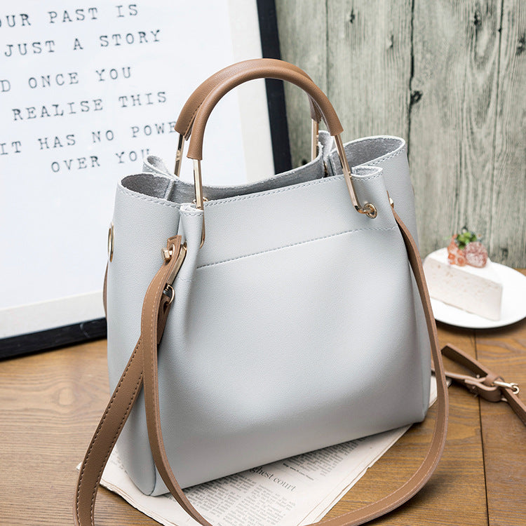 Women Handbag Large Capacity Casual Tote Bag Lady Messenger Shoulder Bag Solid Color Bag