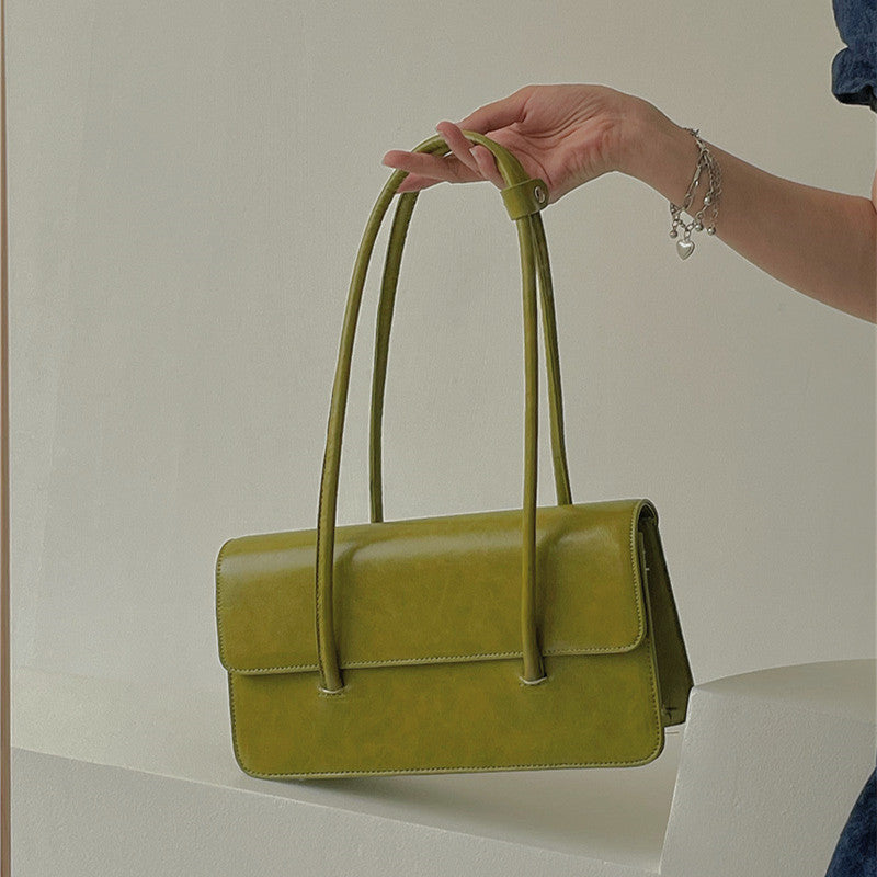 Summer Fashion Oil Wax Leather Portable Shoulder Bag