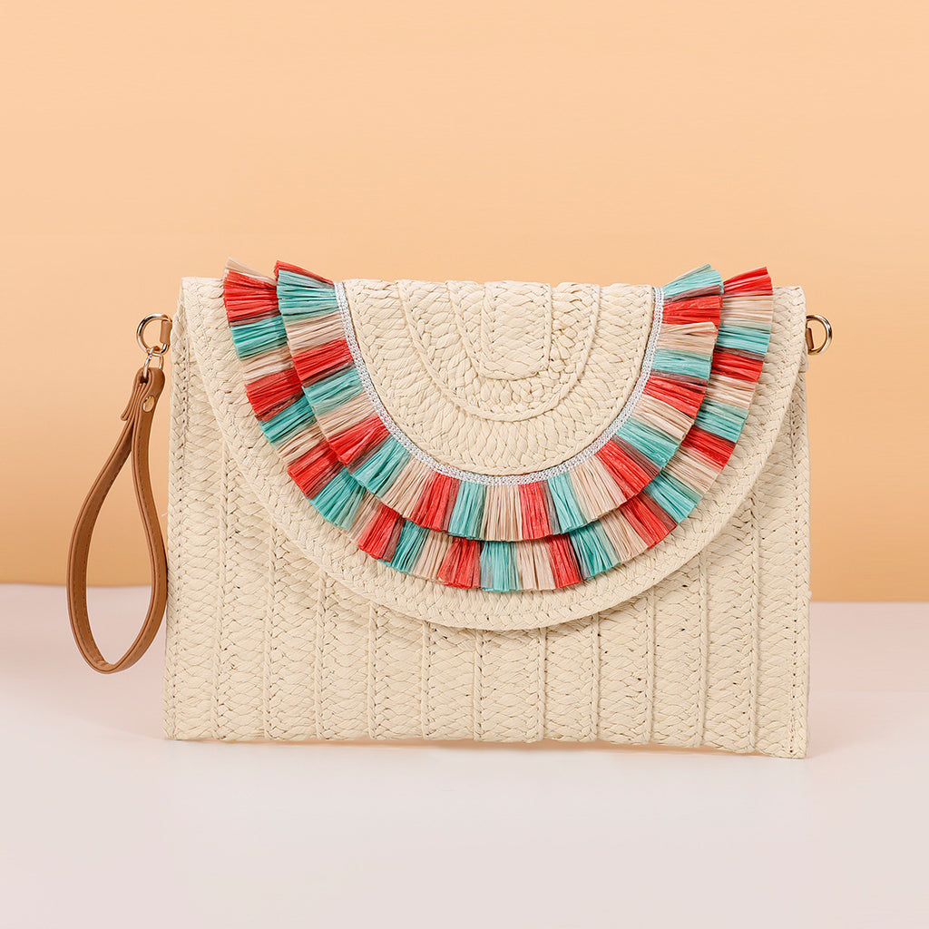 Small Hand Bag Straw Envelope