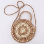 Beach Braided Bag Round Tote Shoulder