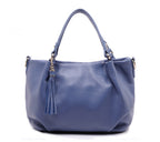 Women's portable diagonal cross-body sling bucket top layer cowhide leather handbag