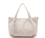 Women's portable diagonal cross-body sling bucket top layer cowhide leather handbag