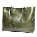 New fashion leather handbag shoulder cowhide shopping bag leather bag is simple and practical, portable