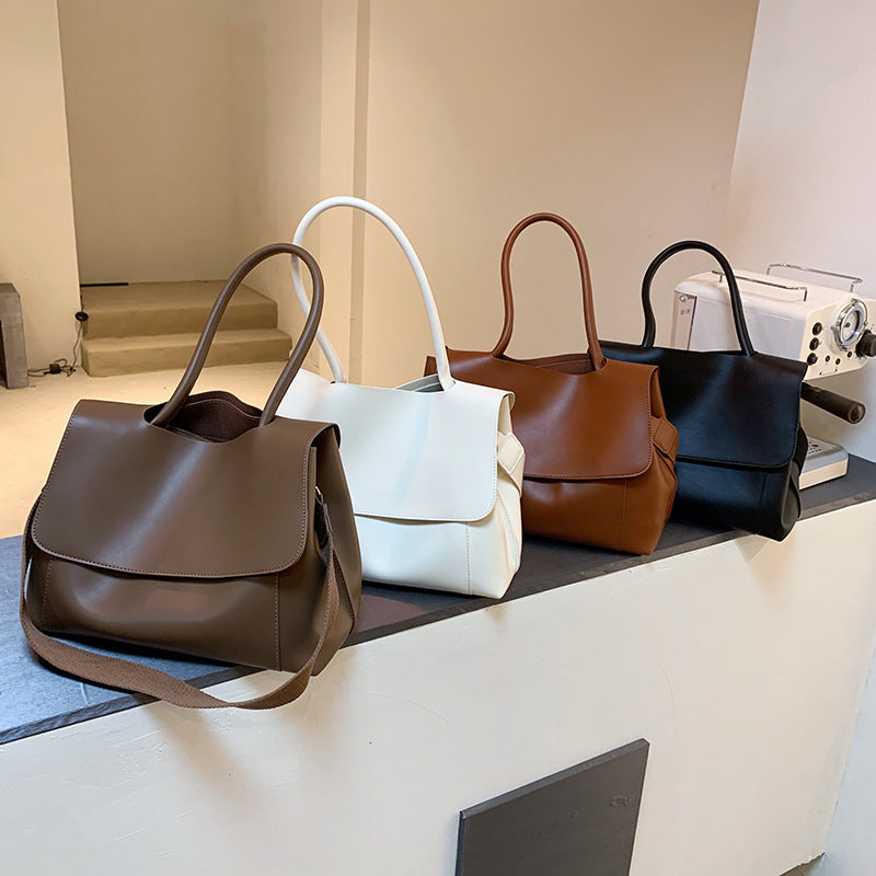 Imitation Leather Large Capacity Bucket Portable Shoulder Bag