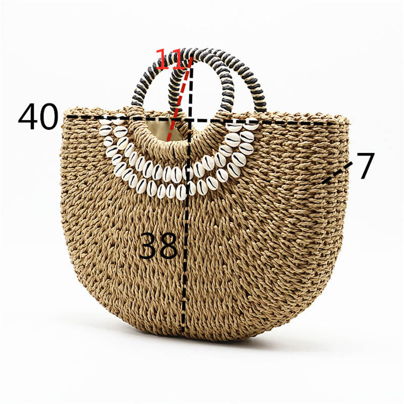 Hand-stitched shell bag round handbag