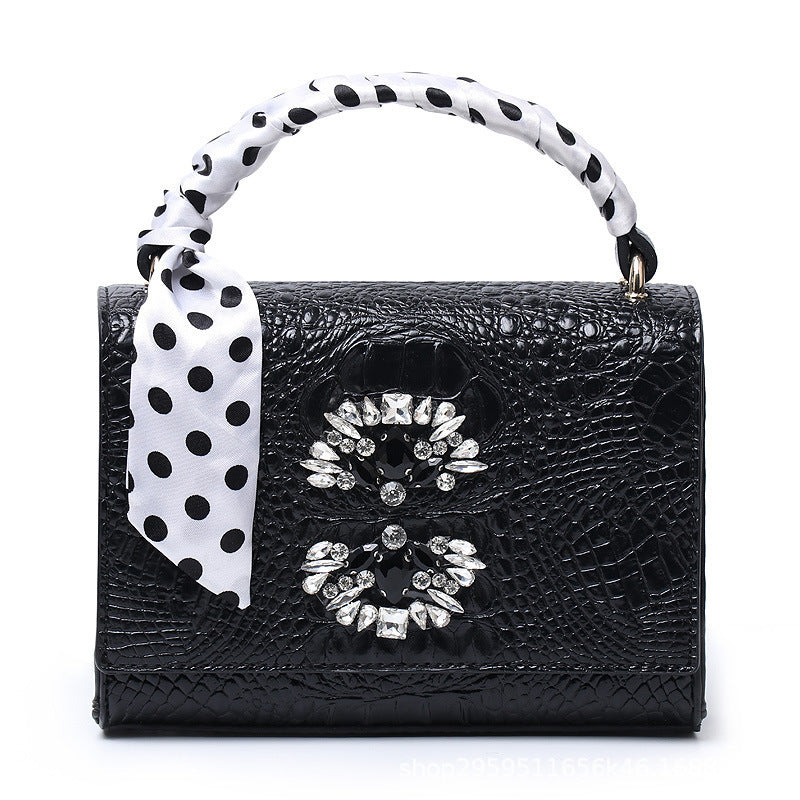 Women's Autumn And Winter Fashion One-shoulder Diagonal Diamond hand Bag