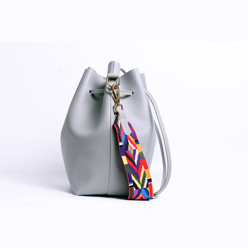 Ribbon Drawstring Bucket Bag