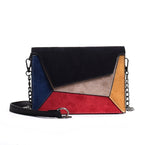 autumn new color personality stitching crossbody bag simple shoulder diagonal package frosted small square bag