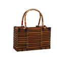 Japanese Style Literary Retro Brown Bamboo Bamboo Woven Bag Handbag Female