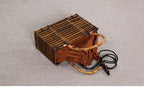 Japanese Style Literary Retro Brown Bamboo Bamboo Woven Bag Handbag Female