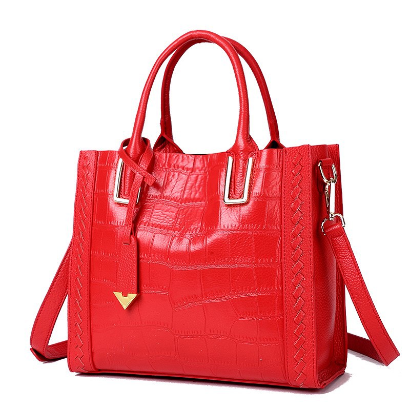 Pattern Woven Handbag Women Leather shoulder bag