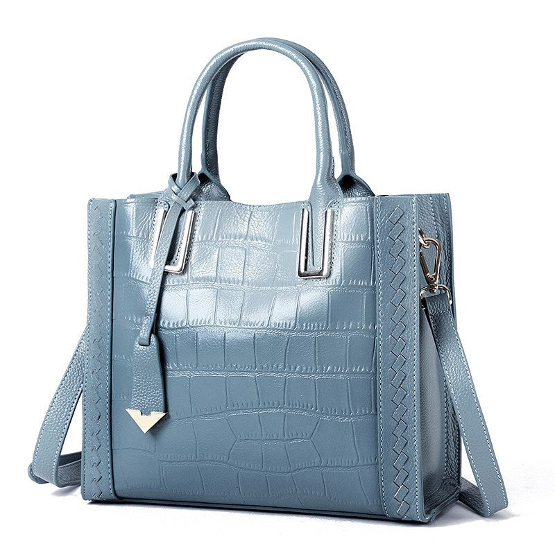 Pattern Woven Handbag Women Leather shoulder bag
