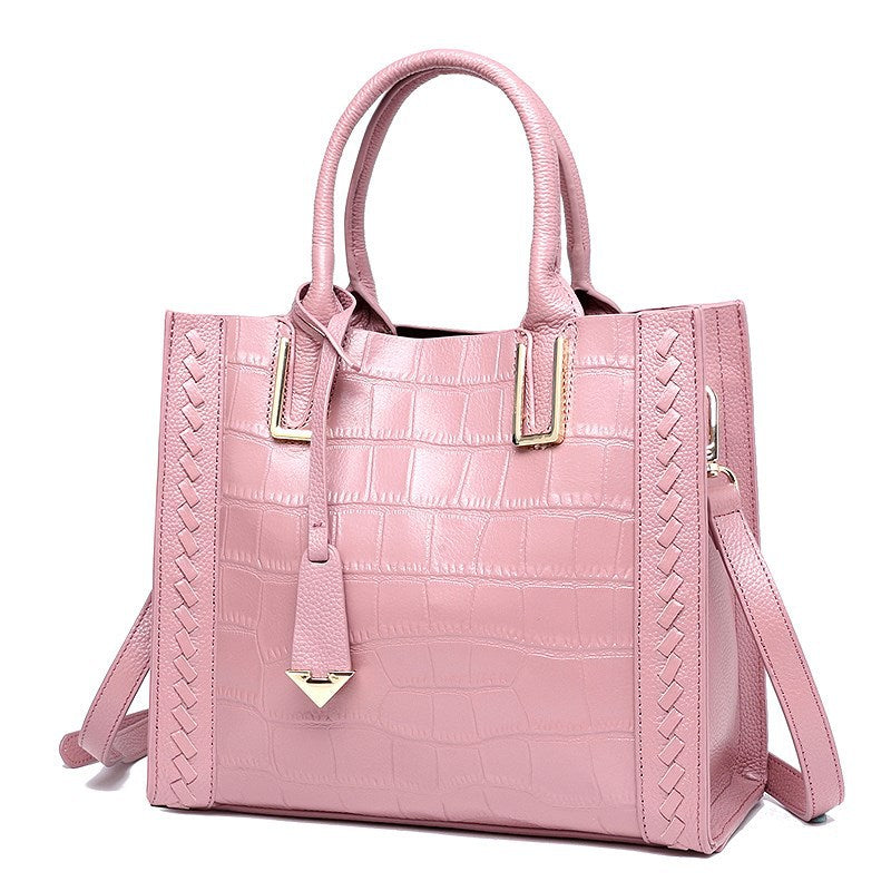 Pattern Woven Handbag Women Leather shoulder bag