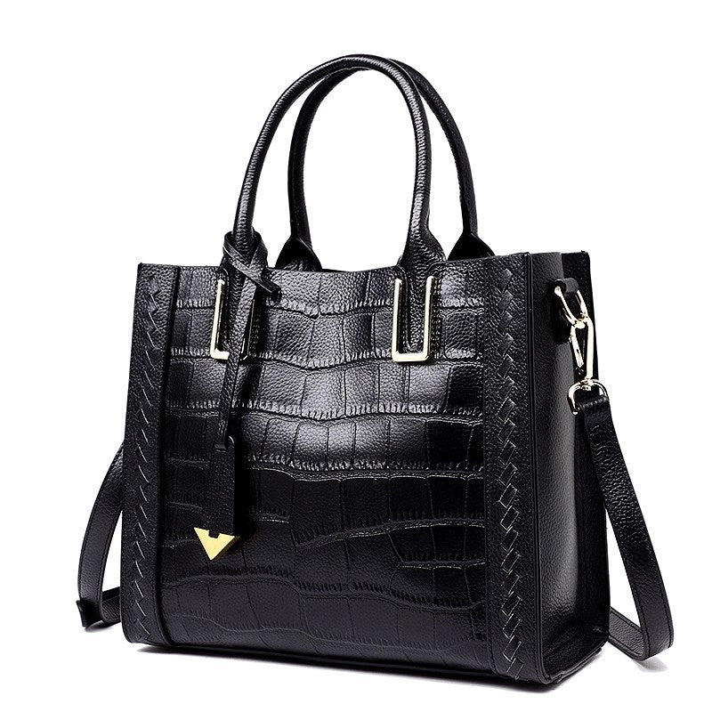 Pattern Woven Handbag Women Leather shoulder bag