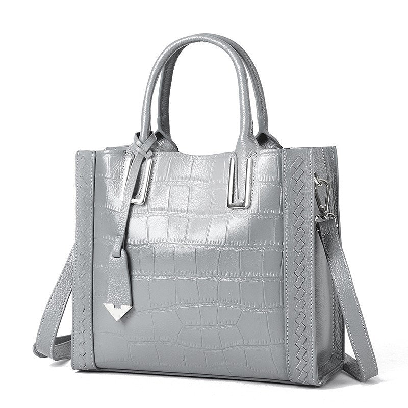 Pattern Woven Handbag Women Leather shoulder bag