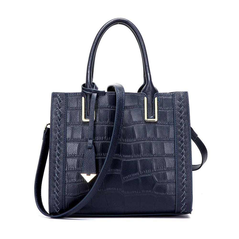 Pattern Woven Handbag Women Leather shoulder bag