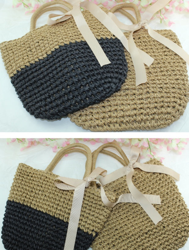 New straw bag shoulder portable handbags beach woven straw bag version of the tide female fire package