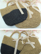 New straw bag shoulder portable handbags beach woven straw bag version of the tide female fire package