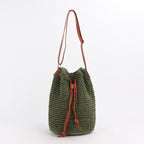 Bag Women New Net Red Same Paragraph Straw Bag Bucket Shoulder Messenger Beach Bag Simple Ins Wind Female Bag
