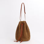 Bag Women New Net Red Same Paragraph Straw Bag Bucket Shoulder Messenger Beach Bag Simple Ins Wind Female Bag
