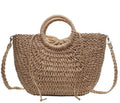 New Style Paper Rope Fashion All-Match Portable Messenger Small Round Bucket Hand-Woven Bag Straw Bag Female