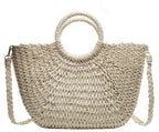 New Style Paper Rope Fashion All-Match Portable Messenger Small Round Bucket Hand-Woven Bag Straw Bag Female