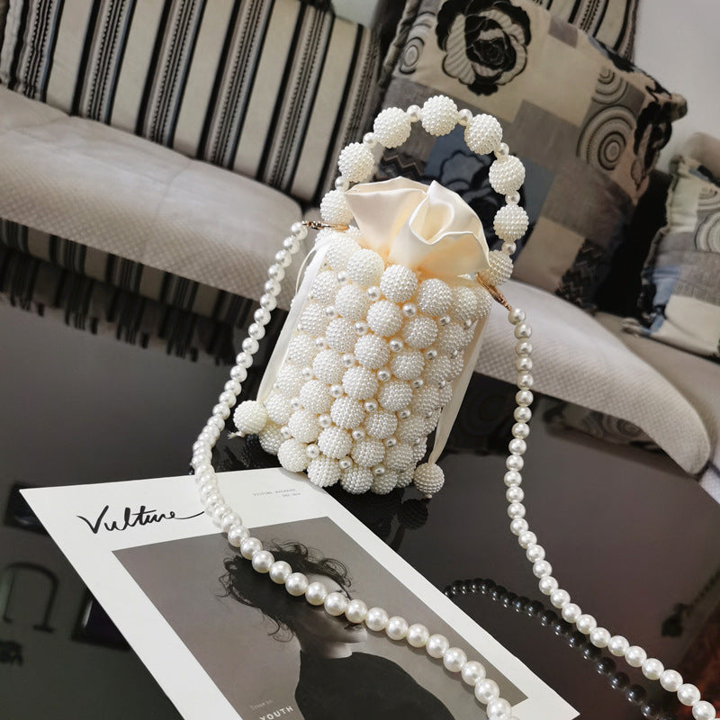 Beaded Bag, Pearl Bag, Single-Shoulder Messenger mini Bag