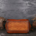 Handbag Female Totem Pressure Flower Leather Women'S Bag Head Layer Cowhide
