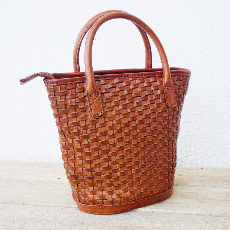 Woven Bucket Shoulder Messenger handBag