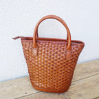 Woven Bucket Shoulder Messenger handBag