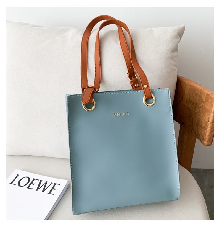 The New Style Trendy Simple Shopping Bag Tote Handbags Casual Shoulder Bag Large-capacity Portable Soft Leather Bag