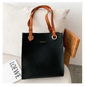 The New Style Trendy Simple Shopping Bag Tote Handbags Casual Shoulder Bag Large-capacity Portable Soft Leather Bag